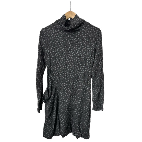 Lisa Bayne Gabrielle Dress Black Gray Long Sleeve Cowl Neck Sweater Dress Size S - Picture 7 of 12